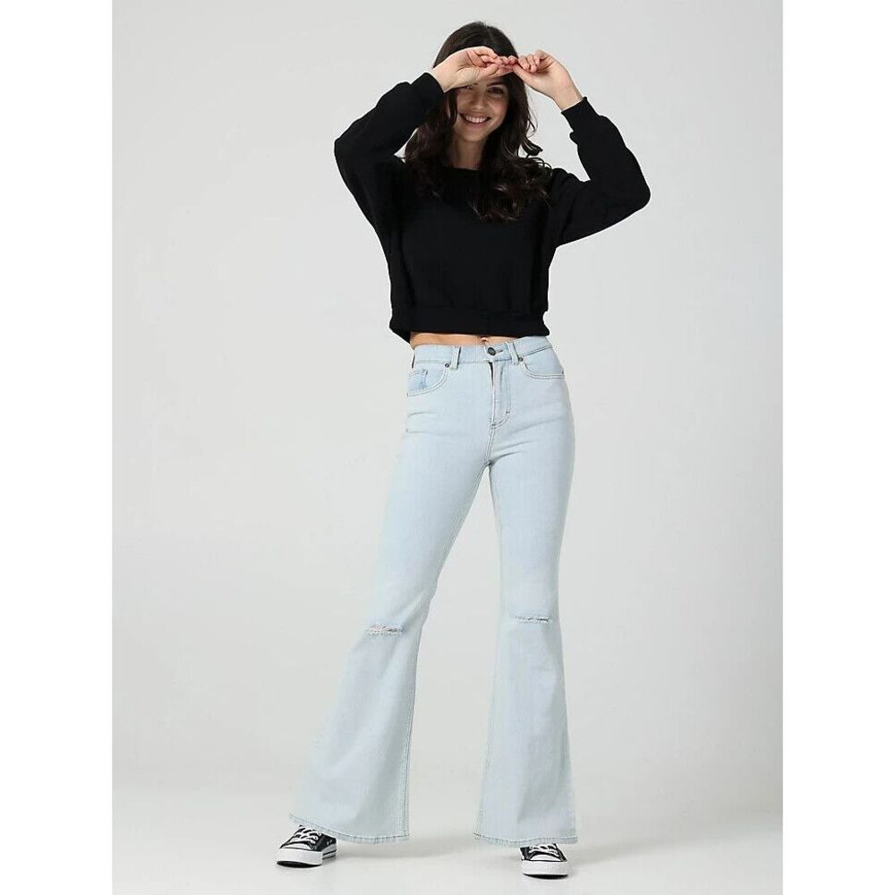 LEE Women's High Rise Flare Jean‎ Blue Denim Light Wash Jeans Size 25